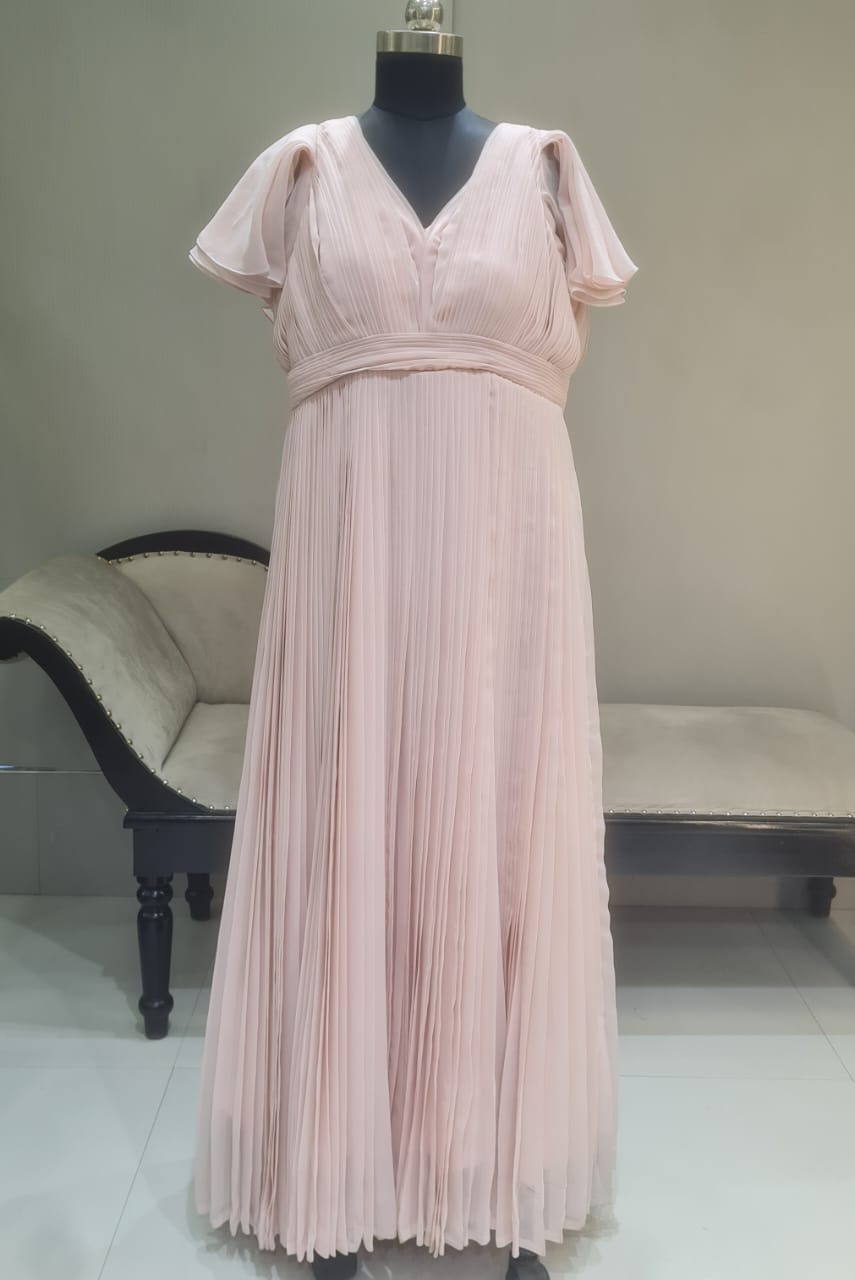 PINK PLEATED GOWN