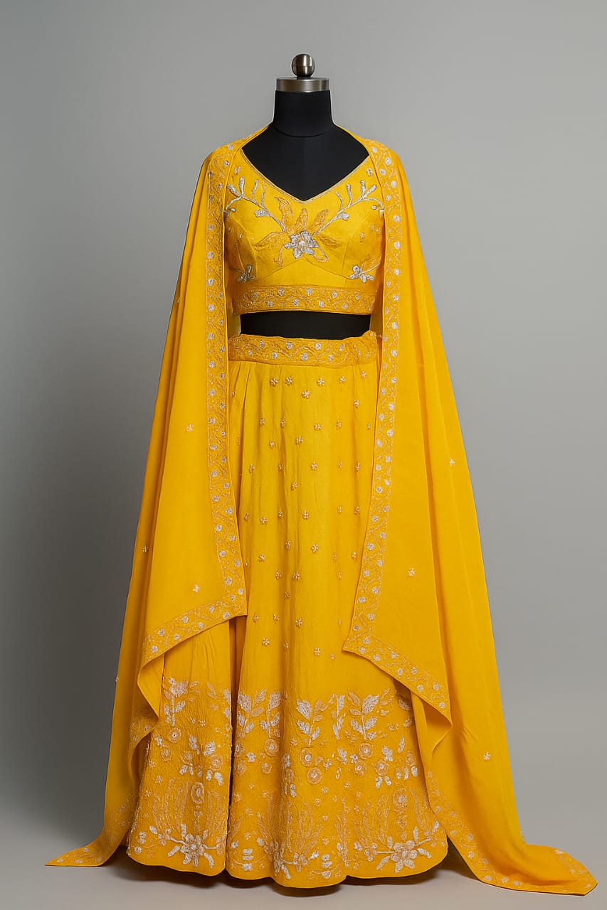 ORANGE BEAD SEQUEN LEHENGA CHOLI