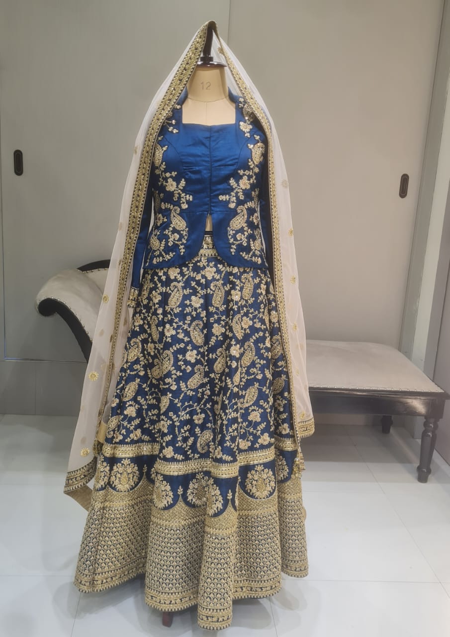 BLUE GOLDEN LEHENGA