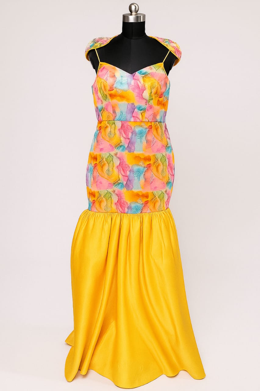 MULTICOLOR/YELLOW  FISHCUT GOWN
