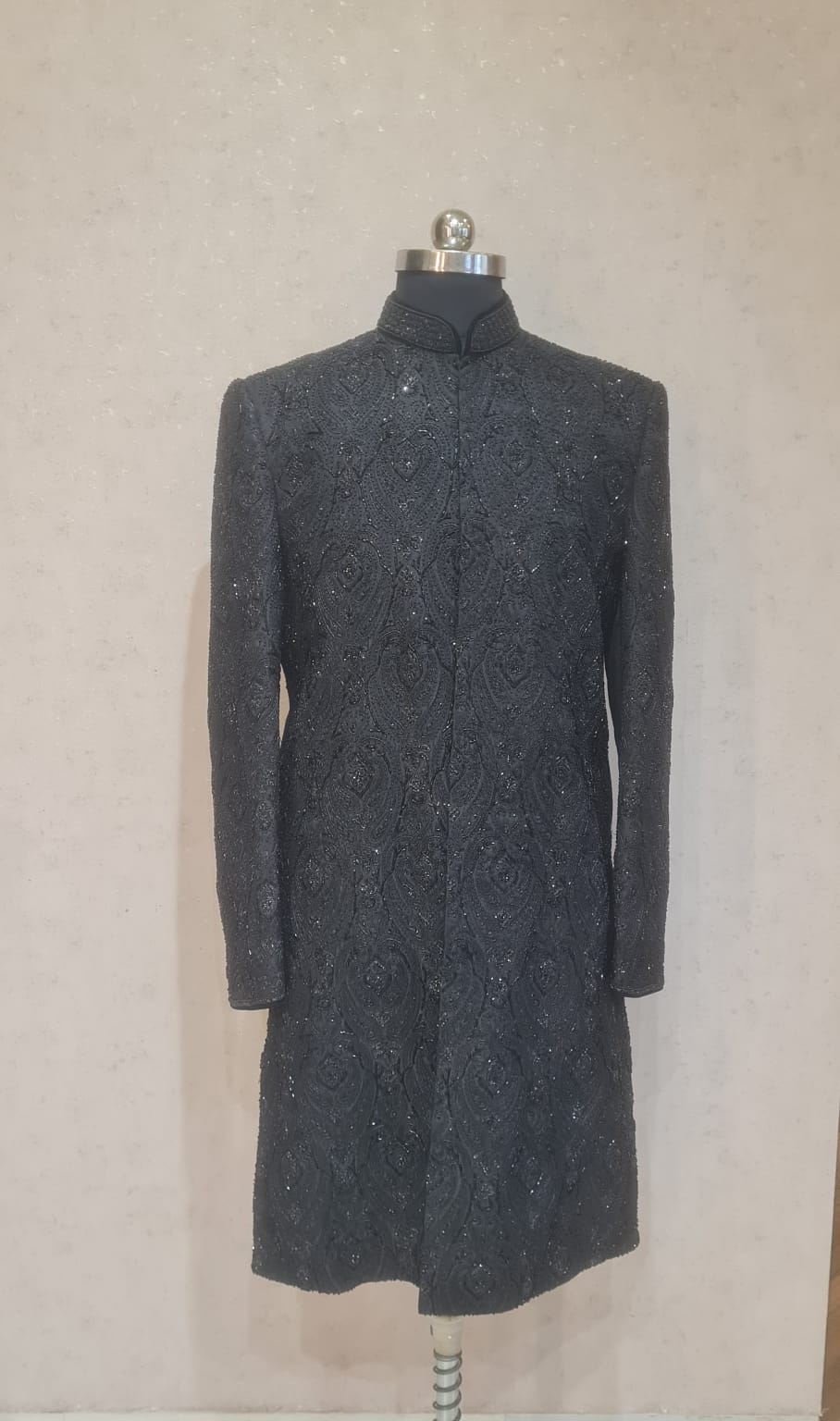 BLACK SHADE  FULL KARDANA WORK SHERWANI