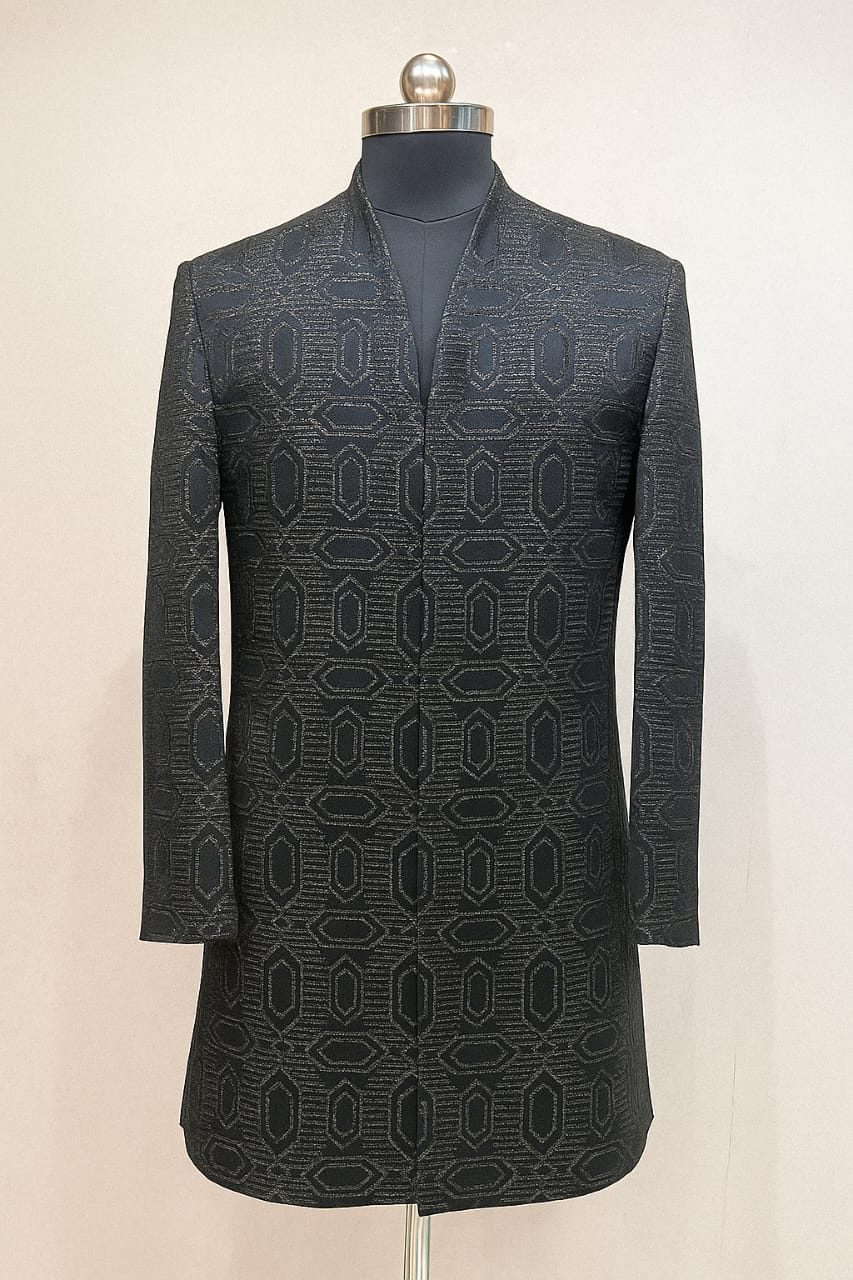 BLACK ZARI EMBROIDERY SHERWANI