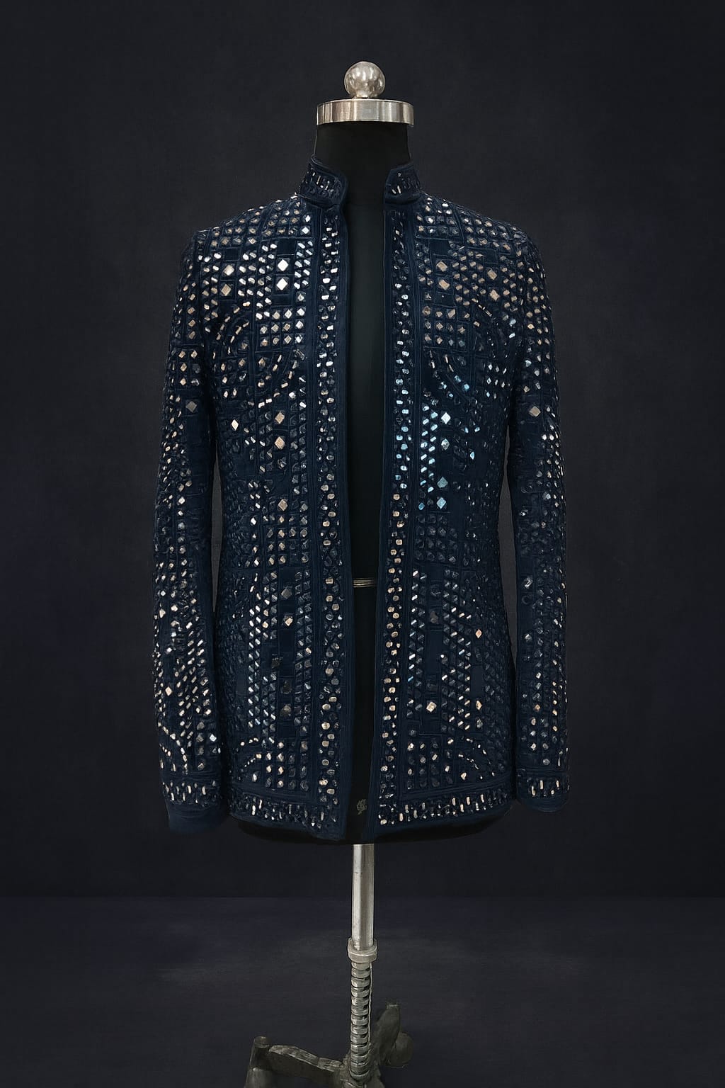 BLUE HEAVY MIRROR WORK JACKET STYLE