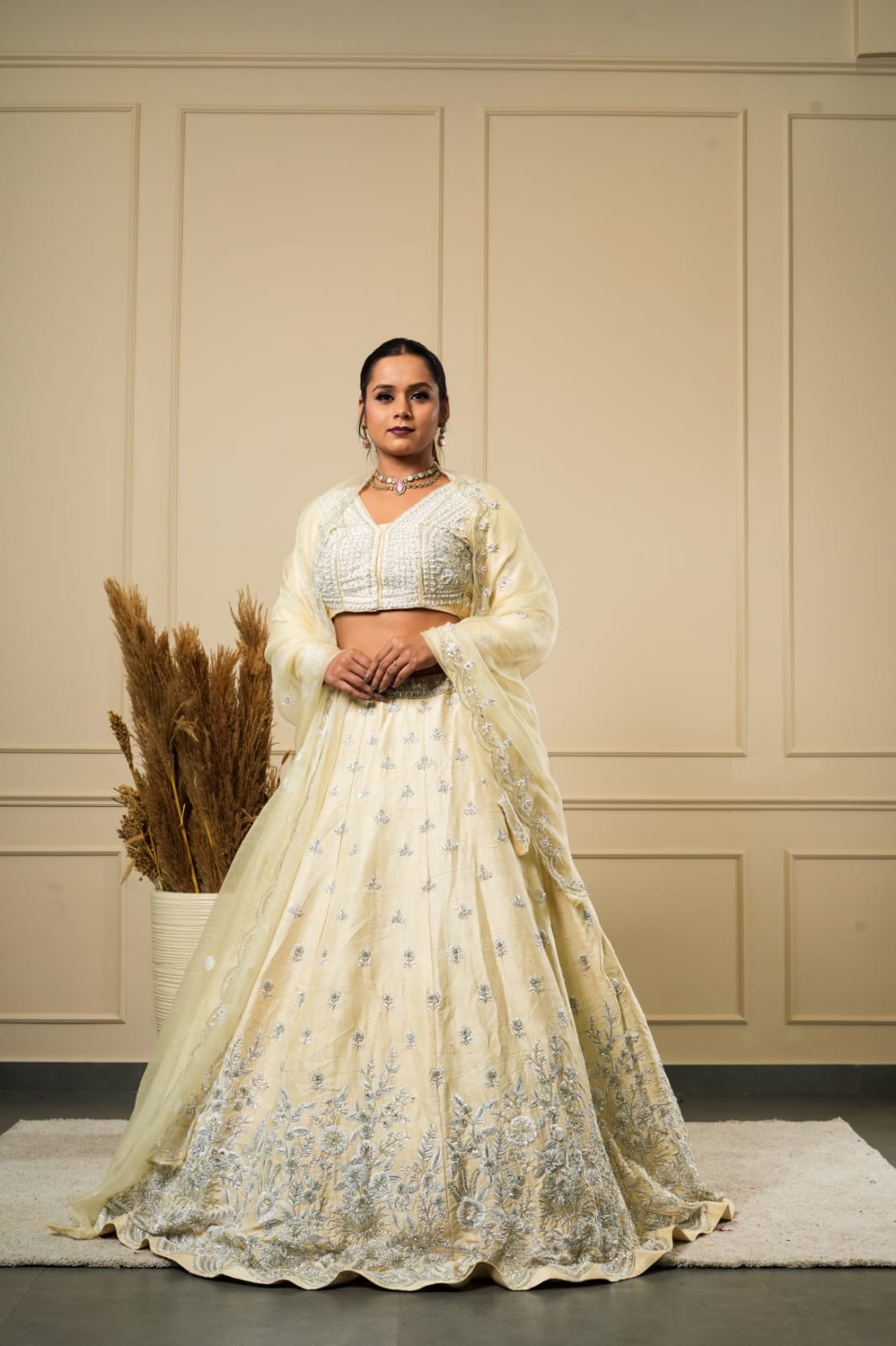 KALKI CREAM SILVER MUKESH LEHENGA CHOLI