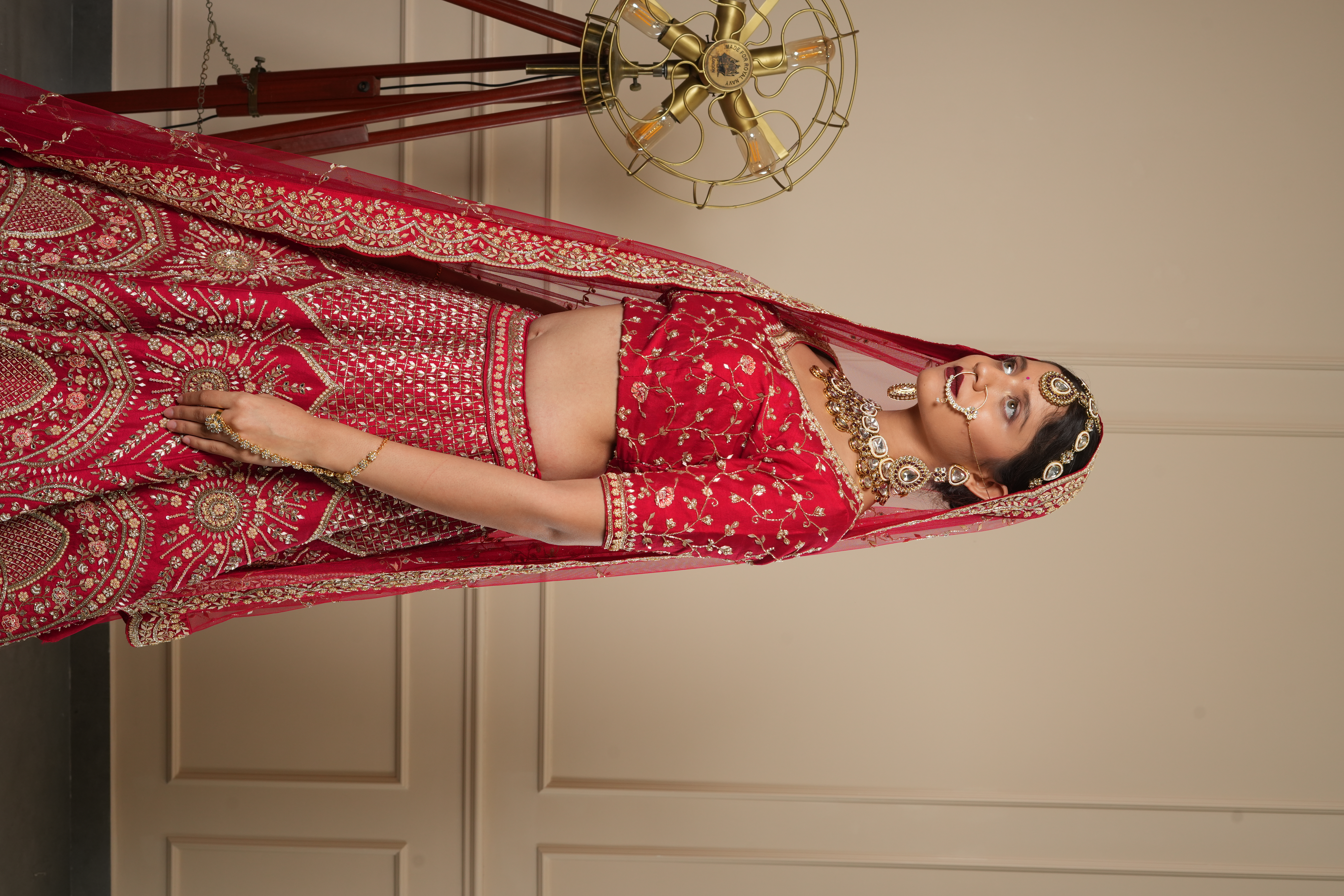 RED HEAVY BRIDAL LEHENGA CHOLI