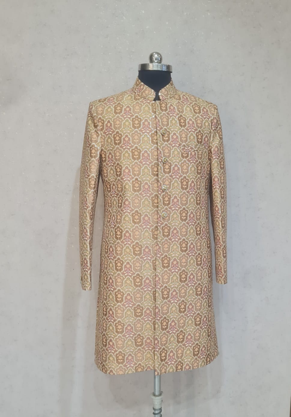 PEACH PINK MOTIVF LONG KURTA 
